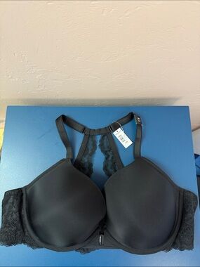 NWT Torrid Black Lace Push-up Plunge Front Close Bra - size 44D